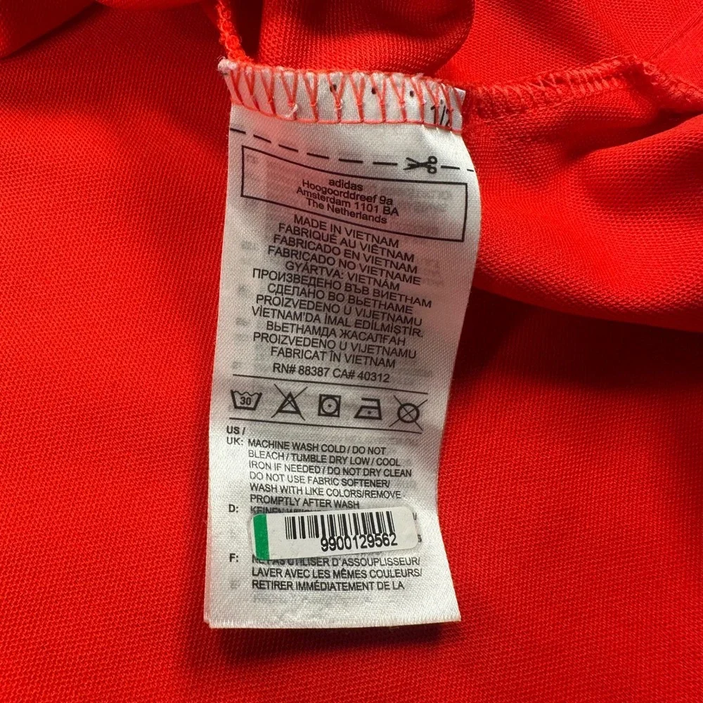 Adidas Golf Performance Polo Shirt Mens Large Red Solid Short Sleeve Tech EUC